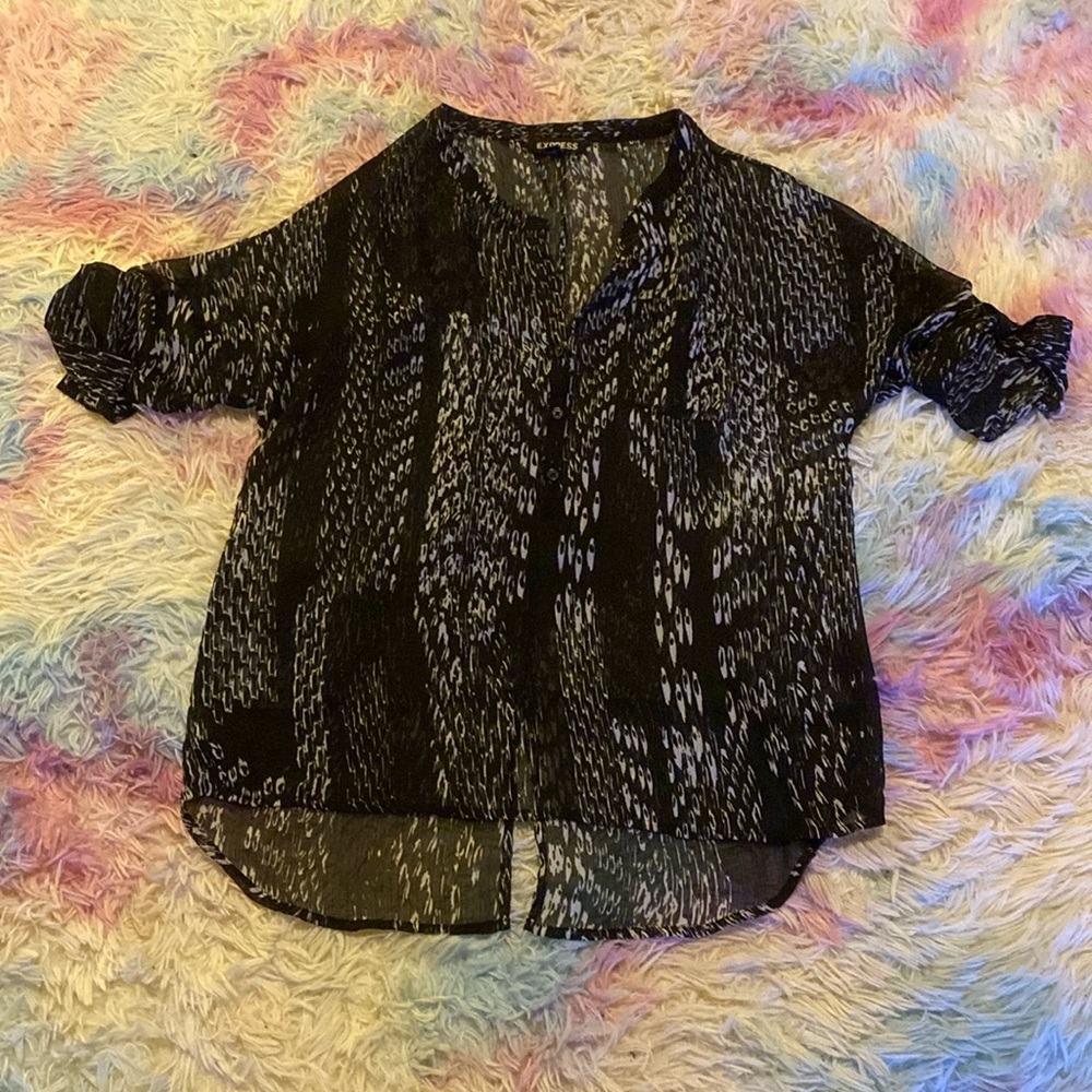 4/$10 Sheer Rolled Sleeve Express Blouse